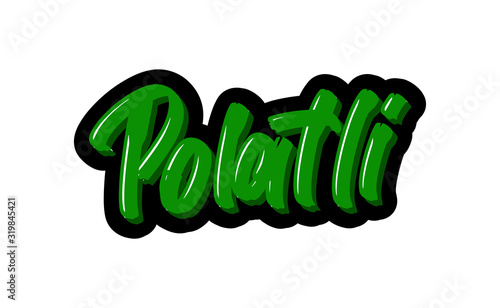 Polatli logo text. Vector illustration of hand drawn lettering on white background photo