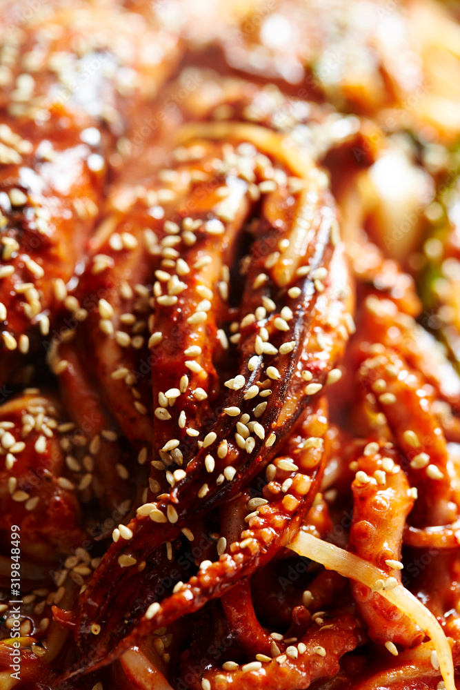 Korean spicy stir fried seafood dish Korean spicy stir fried seafood dish