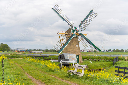 Friesland Nederland mill molen netherlands wanswerd photo