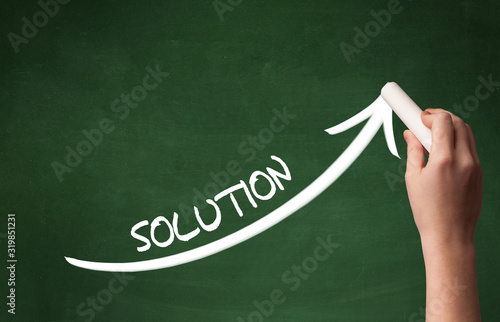 Wallpaper Mural Hand drawing SOLUTION inscription with white chalk on blackboard, business concept Torontodigital.ca