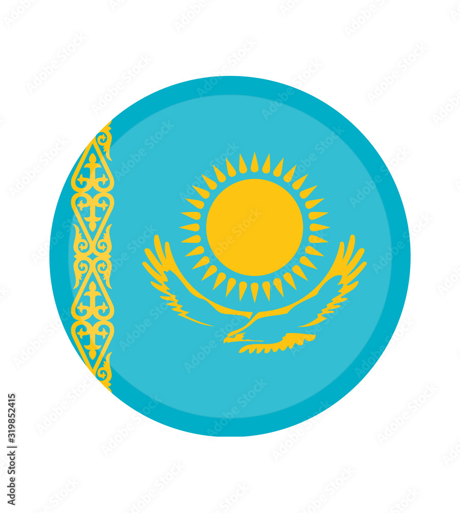 National Kazakhstan flag, official colors and proportion correctly