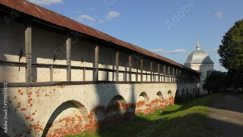 The wall of the ancient Russian monastery. Pereslavl-Zalesskiy photo