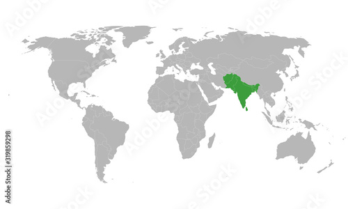 South Asian Association for Regional Cooperation countries map. Perfect for backgrounds, backdrop, sticker, label, poster, banner, chart and wallpapers.