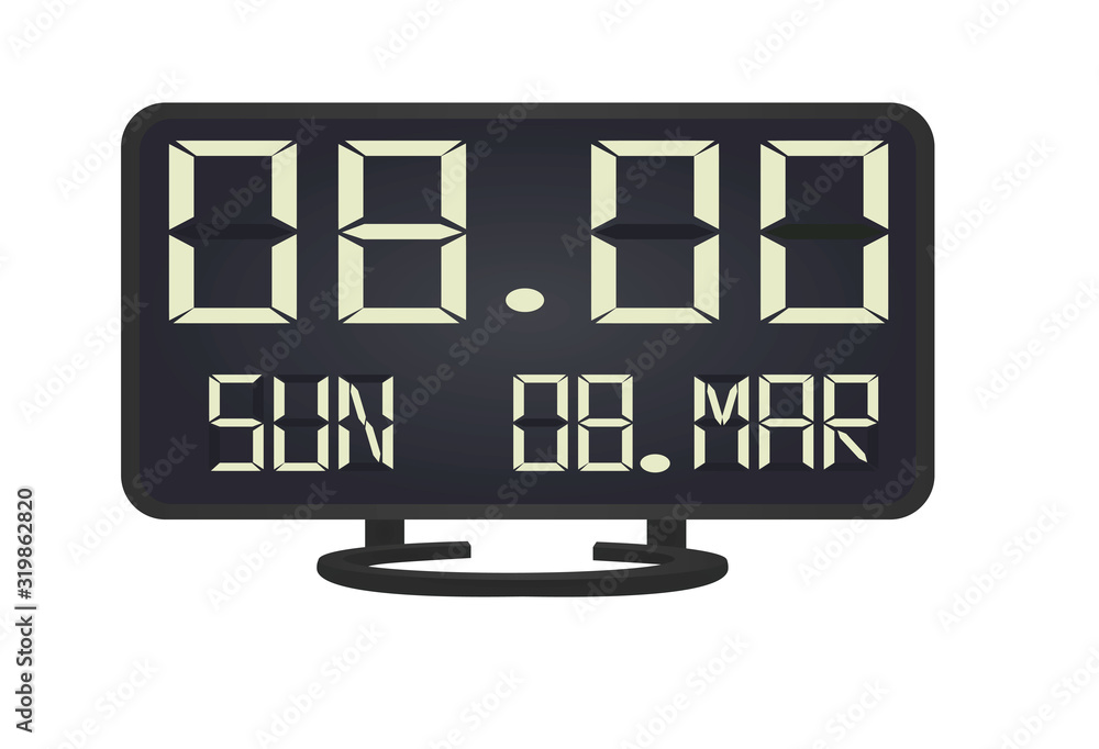 Digital screen clock. vector illustration Digital screen clock. vector illustration