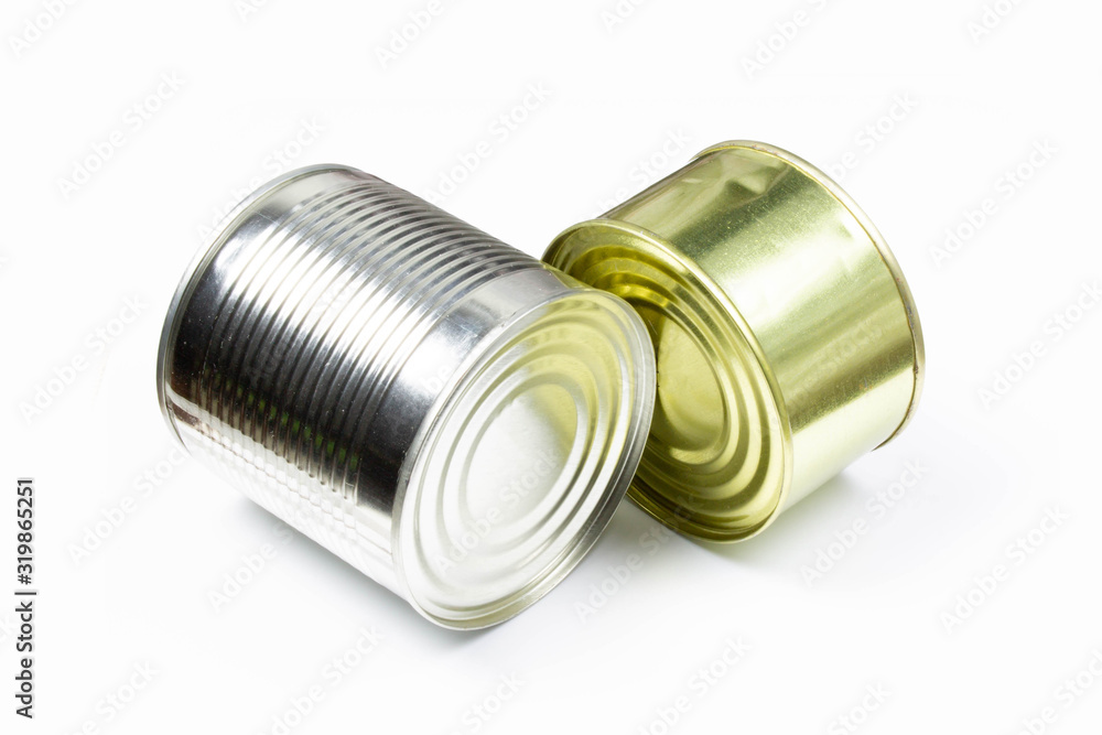 Closed preserve cans isolated on white background Closed preserve cans isolated on white background