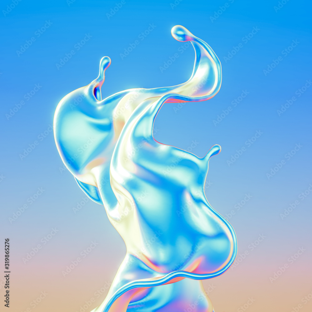 Obraz premium Splash fluid. 3d illustration, 3d rendering.