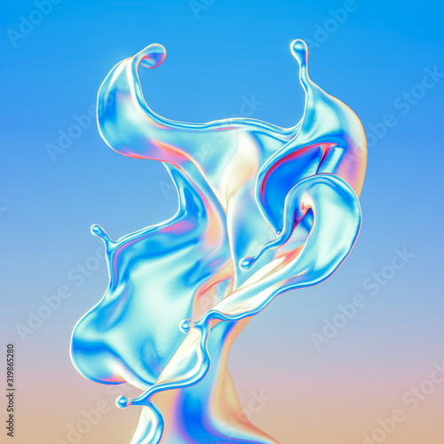 Fototapeta Naklejka Na Ścianę i Meble -  Splash fluid. 3d illustration, 3d rendering.