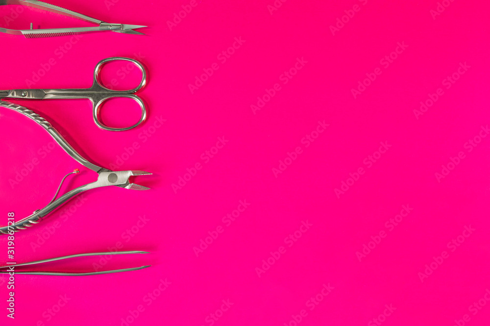 A set of cosmetic tools for manicure and pedicure A set of cosmetic tools for manicure and pedicure