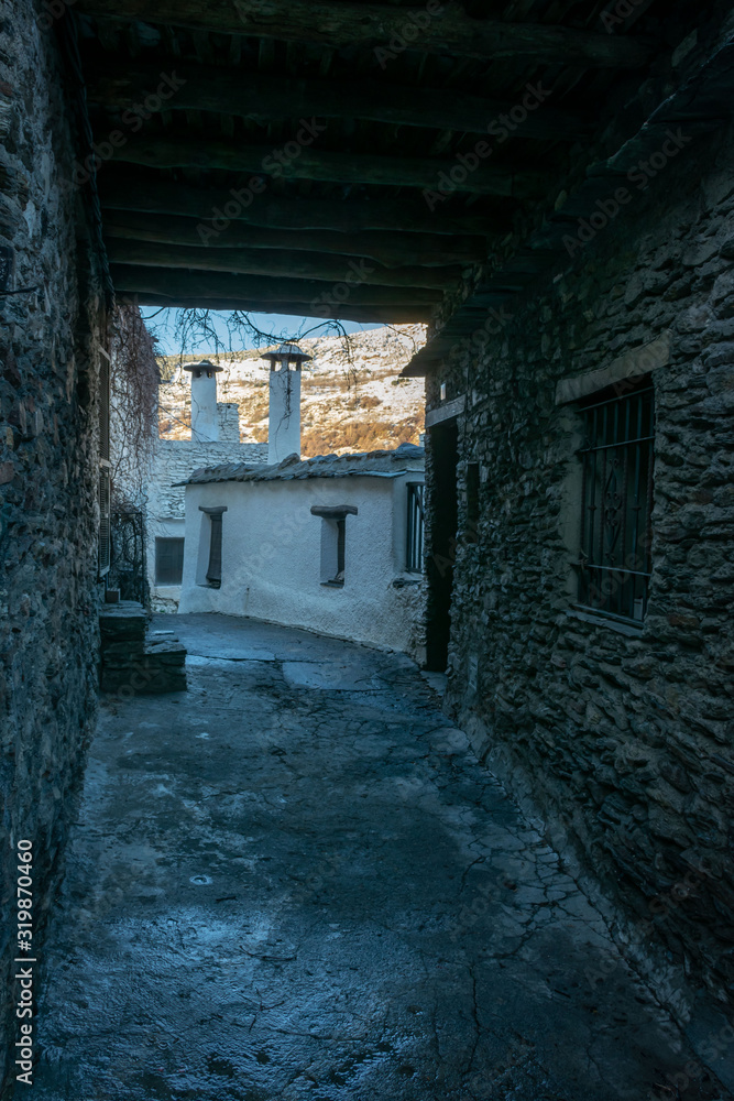 Typical alley of the high mountain villages of the Mediterranean coast
