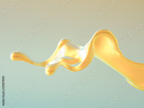 Splash fluid. 3d illustration  3d rendering.