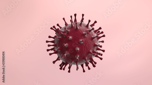 Coronavirus outbreak and coronaviruses influenza background as dangerous flu strain cases as a pandemic medical health risk concept with disease cell as a 3D render photo