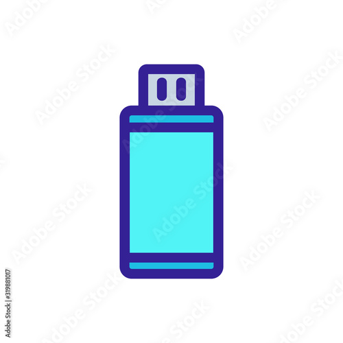 computer flash drive icon vector. A thin line sign. Isolated contour symbol illustration