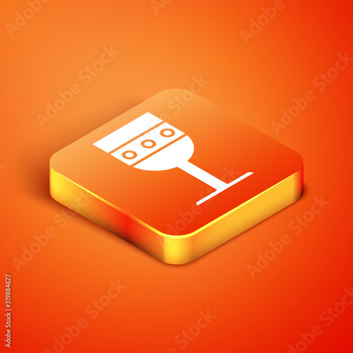 Isometric Medieval goblet icon isolated on orange background. Vector Illustration