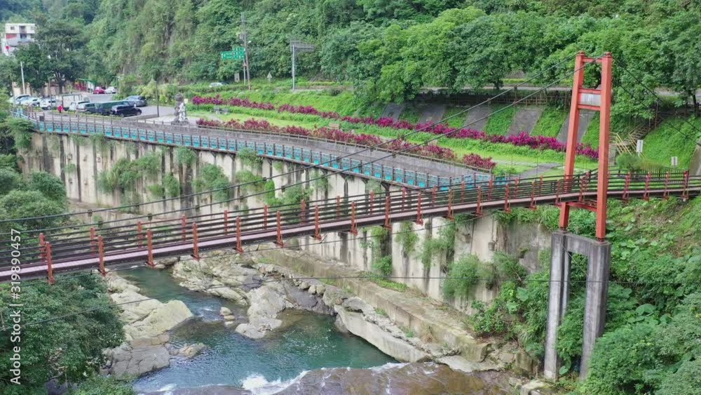 Aerial view of the Danlan Suspension Bridge Aerial view of the Danlan Suspension Bridge