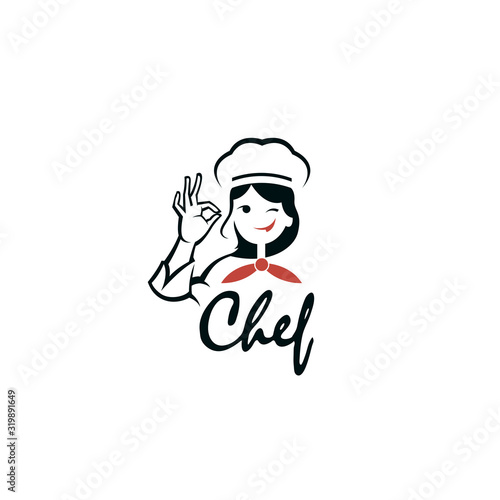 chef woman design isolated on white background
