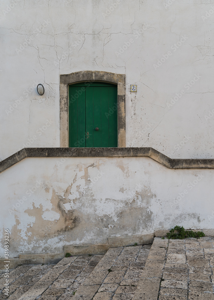old green wooden door