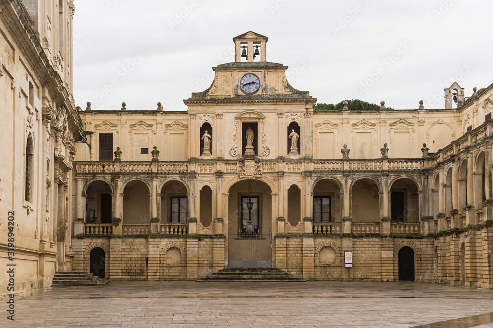 architectural facade of building in Ostuni Puglia Italy