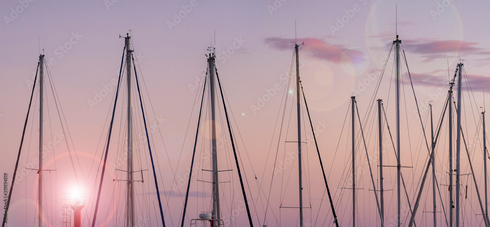 mast in the port mast in the port