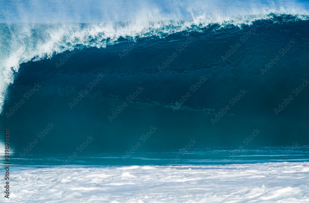 Beautiful breaking wave at Banzai Pipeline Hawaii