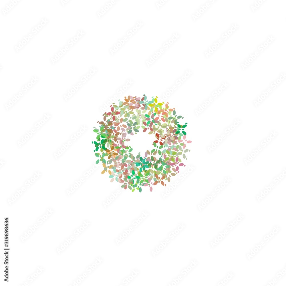 Symbol flower green decoration abstract red