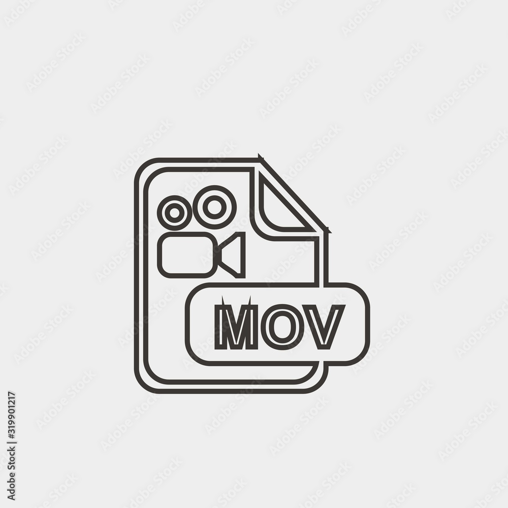 MOV format icon vector illustration and symbol foir website and graphic design