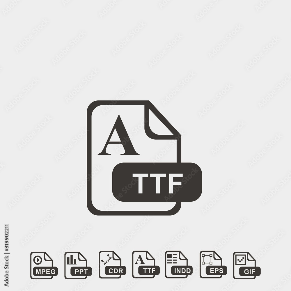 TTF format icon vector illustration and symbol foir website and graphic design TTF format icon vector illustration and symbol foir website and graphic design