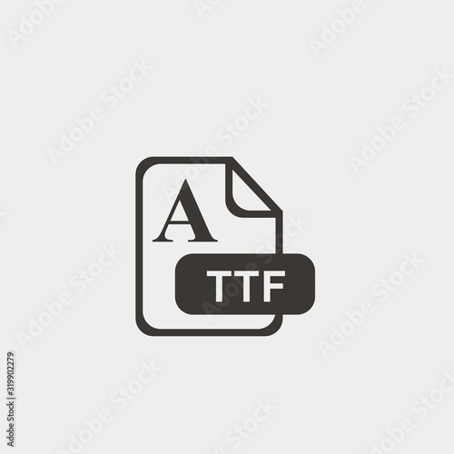 TTF format icon vector illustration and symbol foir website and graphic design photo