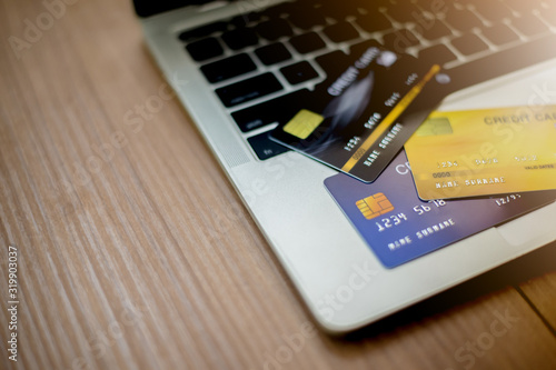 Close up credit card Focus on credit cards Plastic credit card