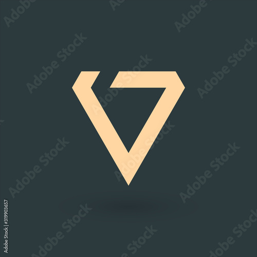 Letter V, Geometrical trian...