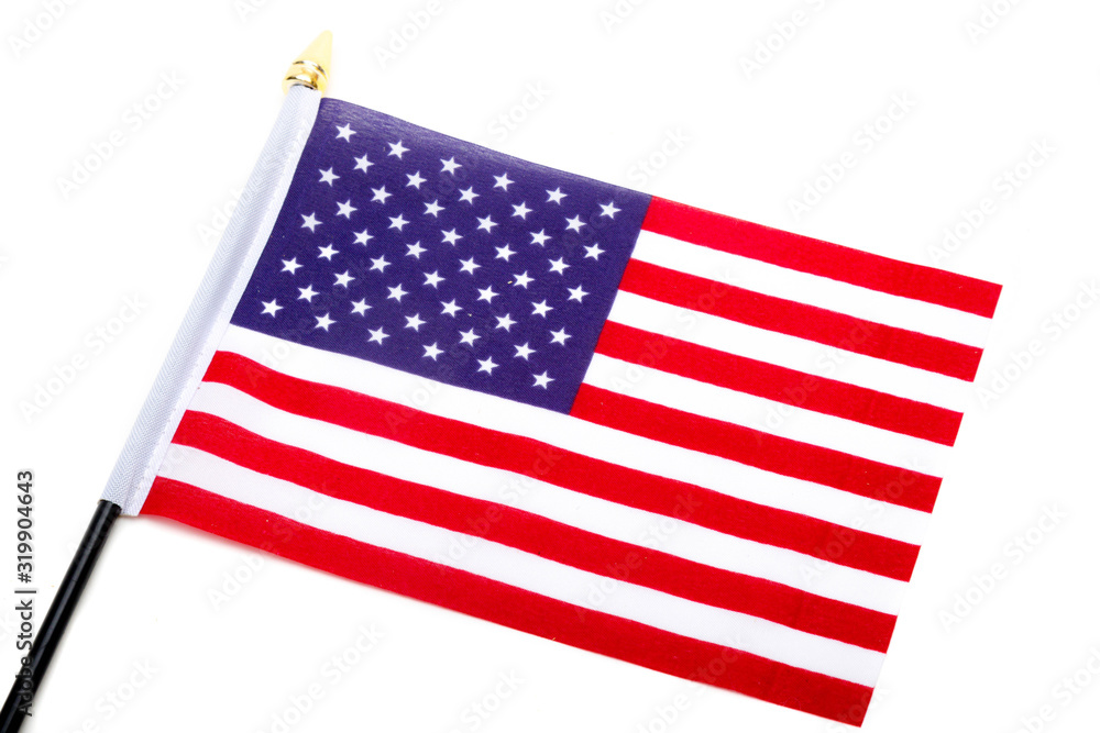 Fototapeta premium The flag of the United States isolated on a white background