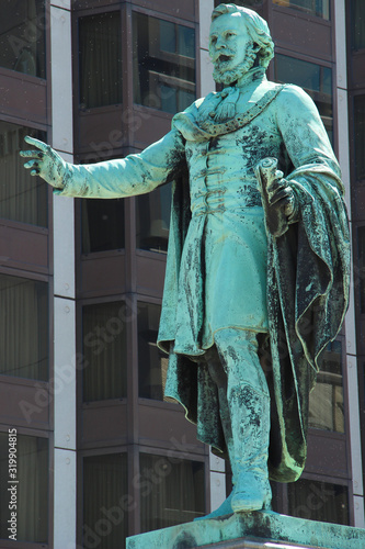 Statue of baron József Eötvös, writer, statesman, Minister of Education and Religion. Budapest, Hungary. photo