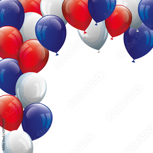 balloons helium white with red and blue