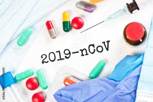 Corona 2019-nCoV Virus Text Concept