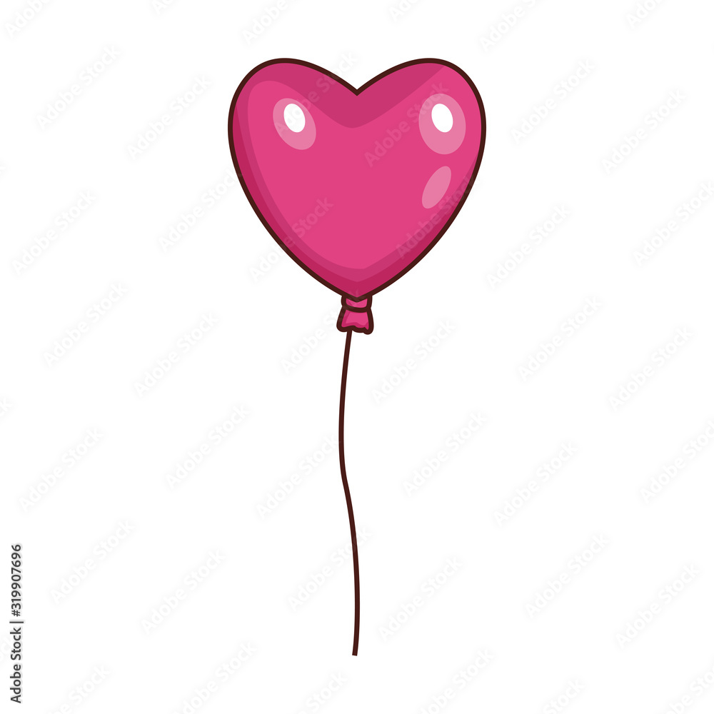 Fototapeta pink heart balloon icon