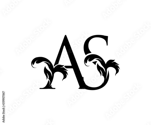Classic A, S and AS Letter Logo Design.