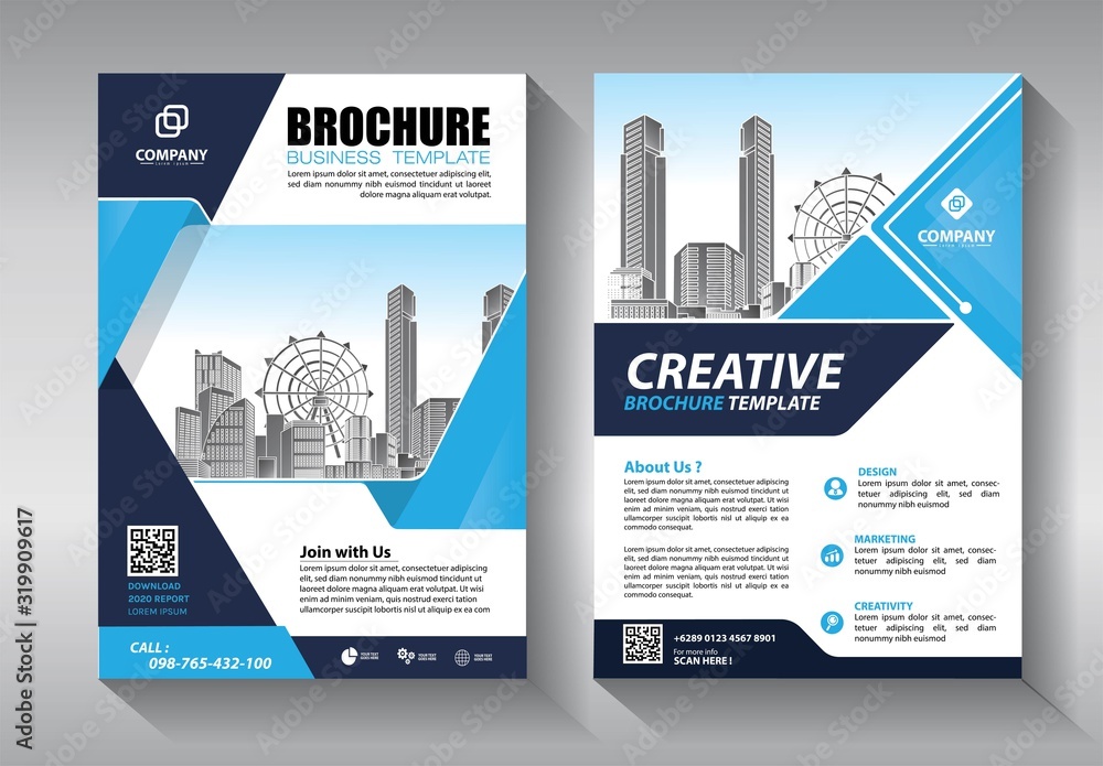 Brochure design, cover modern layout, annual report, poster, flyer in ...