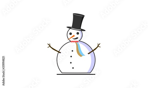 Snow man simple vector logo