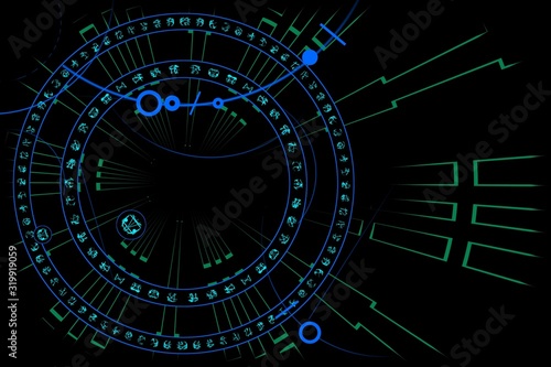 Artistic design of a rune circles background