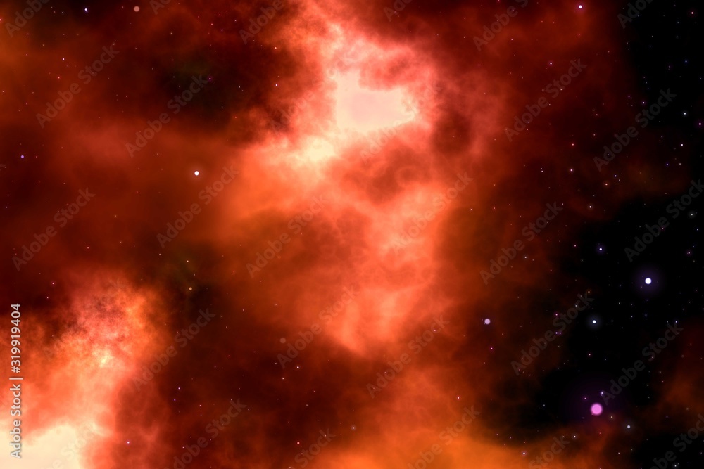 Fototapeta premium Background with multiple colored space nebula design