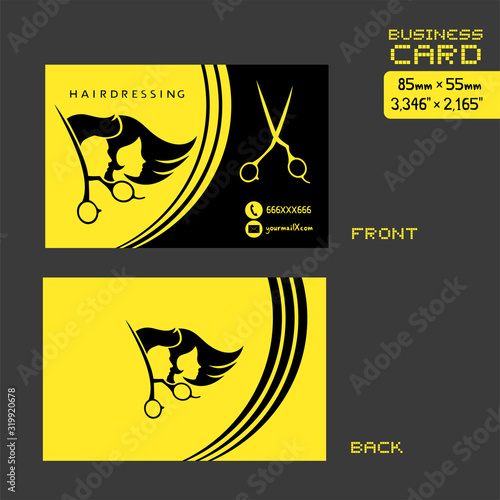 Design of hairdressing vist card