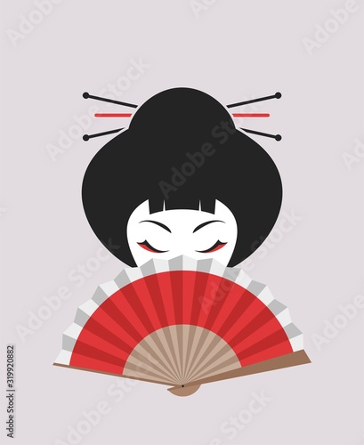 Design of geisha face illustration