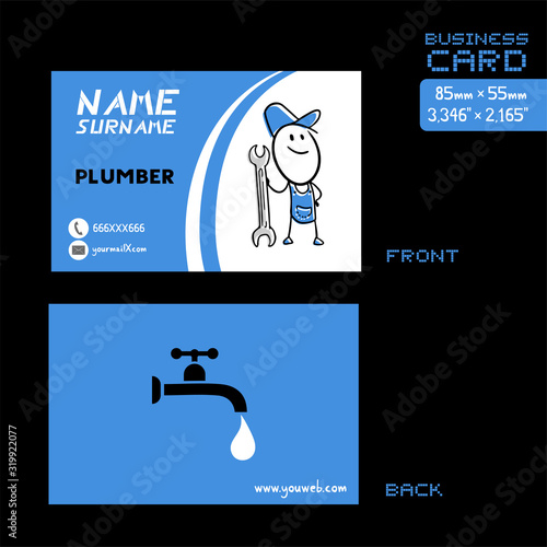Design of plumber visit card