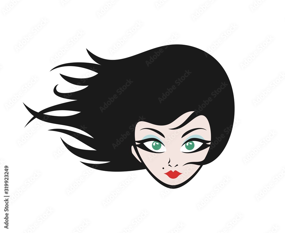 Design of pretty girl face draw Design of pretty girl face draw