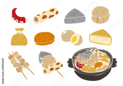 おでんと具材のイラスト