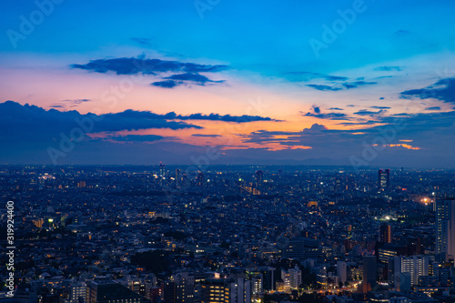 日本・東京の夕方の景色