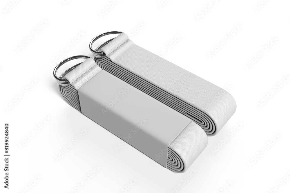 Blank Yoga Cotton D ring Belt For Branding, 3d render illustration. Blank Yoga Cotton D ring Belt For Branding, 3d render illustration.