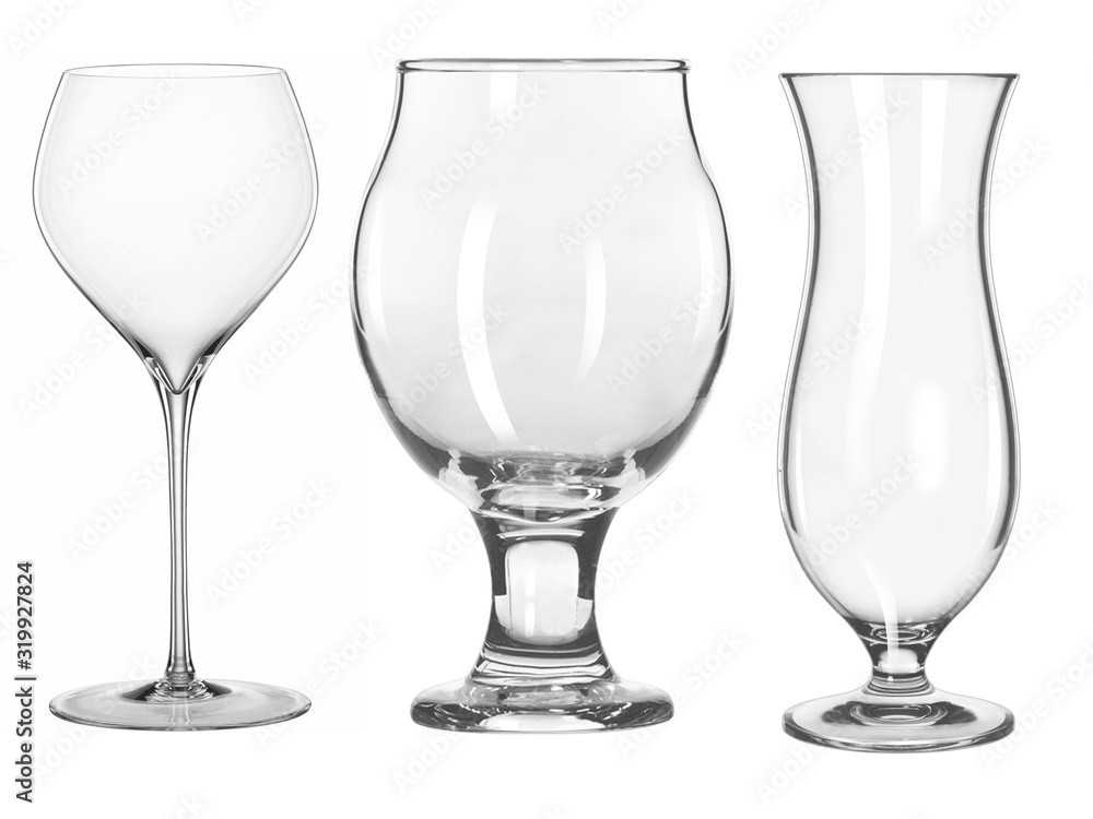 Black and white glass on white background.