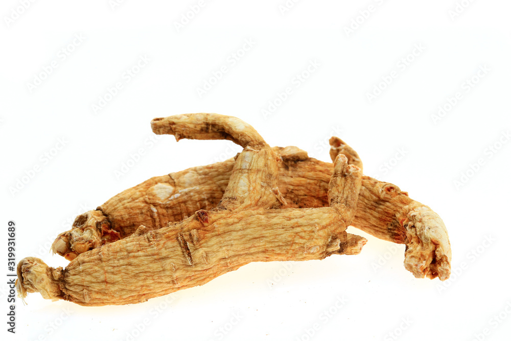 Ginseng on a white background Ginseng on a white background