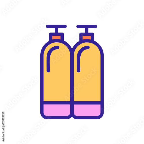 oxygen tank vector icon. A thin line sign. Isolated contour symbol illustration