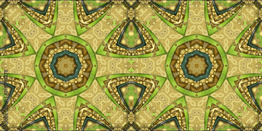 seamless pattern with green flower